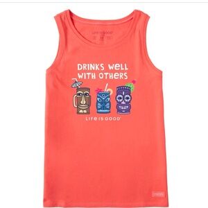 Life Is Good Pink Tank Top with Fun Graphic